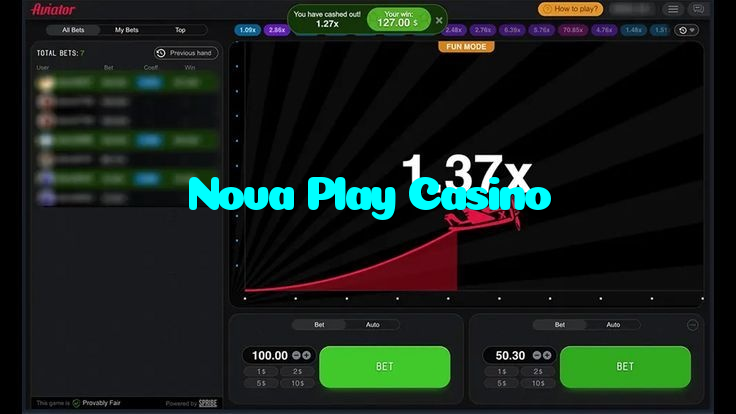 Nova Play Casino casino presented on mobile device in Pakistan with slots and live games